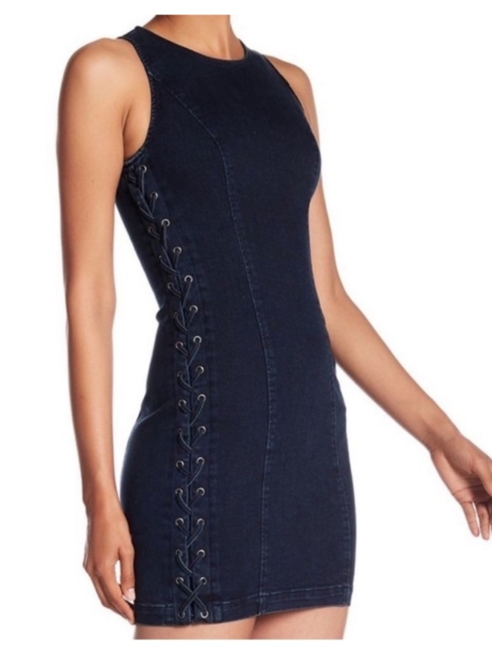 A.L.C. Valeria Denim  Lace-Up Mini Dress